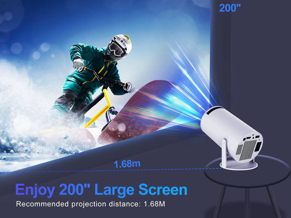 High-Definition Portable Projector with Screen Mirroring and Dual Wi-Fi 