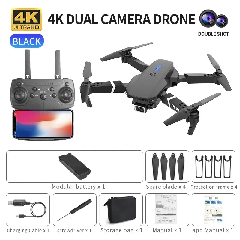 Foldable Quadcopter Drone - WIFI FPV, HD 4K Camera, Altitude Hold