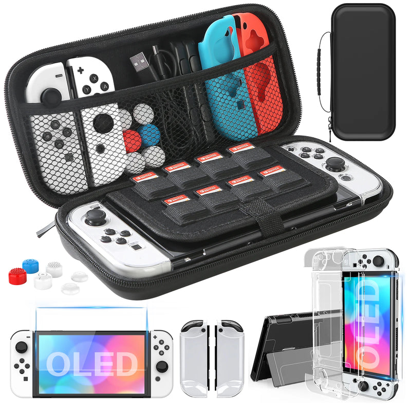 Nintendo Switch Portable Carrying Case 9 in 1 Accessories Kit