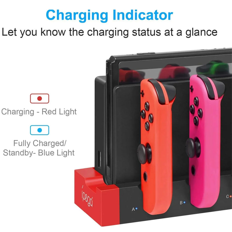 Nintendo Switch Joycon Charging Dock Station - Charges up to 4 Controllers, Compatible with Switch and OLED Model